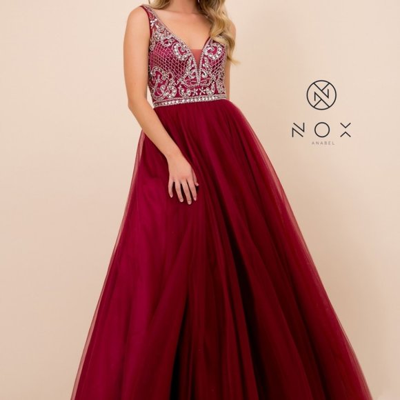 Sequined Bodice Sleeveless A-Line Dress NXG087